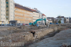 Viennaslide-00030213 Wien, Stadtentwicklungsgebiet Aspangbahnhof, Ausgrabungen der ehemaligen Hafenbecken des Wiener Neustädter Kanals