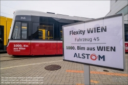Viennaslide-00611215 Wien, Alstom, Präsentation der 1000. Straßenbahn von Alstom (früher Bombardier) aus Wien // Vienna, Presentation of the 1000th Streetcar by Alstom Vienna (former Bombardier)