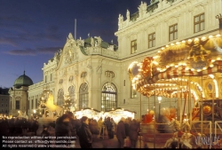 Viennaslide-01131152 Wien, Schloss Belvedere, Oberes Belvedere, Weihnachtsmarkt - Vienna, Belvedere Palace, Christmas Market