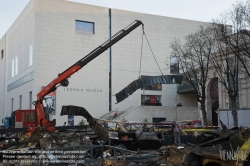 Viennaslide-01259314 Wien, Museumsquartier, Aufräumungsarbeiten nach Brand