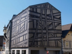Viennaslide-04434231 Oberösterreich, Salzkammergut, Gmunden, Galerie 422 mit Fassadengestaltung von Peter Kogler
