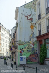 Viennaslide-05812320 Brüssel, Bruxelles, Place St Gery, Wandbild - Brussels, Place St Gery, Wall Painting