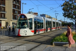 Viennaslide-05274416 Frankreich, Lyon, moderne Straßenbahn T4 Jet d'Eau // France, Lyon, modern Tramway T4 Jet d'Eau