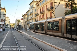 Viennaslide-05285105 Nizza, moderne Straßenbahn Linie 1, Borriglione // Nice, Modern Tramway Line 1, Borriglione