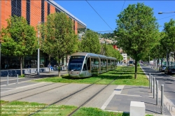 Viennaslide-05285143 Nizza, moderne Straßenbahn, Linie 1, Avenue Mitterand // Nice, Modern Tramway, Line 1, Avenue Mitterand