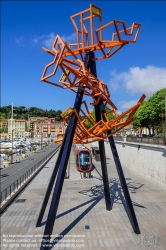 Viennaslide-05285209 Nizza, moderne Straßenbahn, Linie 2, Port Lympia, Skulptur Lou Che // Lou Che, Steel Sculpture, Port of Nice, Nice, South of France
