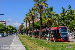 Viennaslide-05285305 Nizza, moderne Straßenbahn, Linie 3, Bd Paul Montel  // Nice, Modern Tramway, Line 3, Bd Paul Montel