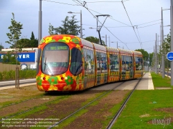 Viennaslide-05292051 Montpellier, moderne Tramway, Linie 2, N-D de Sablassou