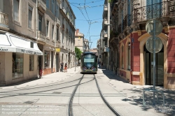 Viennaslide-05293117 Montpellier, moderne Tramway Linie 3, Fahrzeugdesign von Christian Lacroix - Montpellier, modern Tramway Line 3, Design by Christian Lacroix, Observatoire