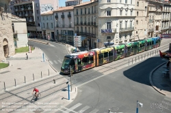Viennaslide-05293128 Montpellier, moderne Tramway Linie 3, Fahrzeugdesign von Christian Lacroix - Montpellier, modern Tramway Line 3, Design by Christian Lacroix, Observatoire
