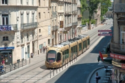 Viennaslide-05294078 Montpellier, moderne Tramway Linie 4, Fahrzeugdesign von Christian Lacroix - Montpellier, modern Tramway Line 4, Design by Christian Lacroix, Observatoire