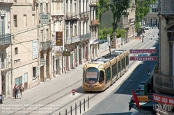 Viennaslide-05294079 Montpellier, moderne Tramway Linie 4, Fahrzeugdesign von Christian Lacroix - Montpellier, modern Tramway Line 4, Design by Christian Lacroix, Observatoire