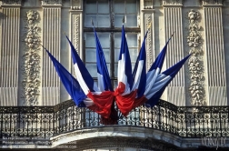 Viennaslide-05300105 Paris, Französische Flaggen - Paris, French Flags