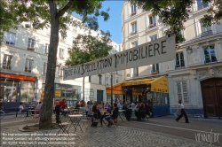 Viennaslide-05320043 Paris, Place Sainte Marthe, Straßencafe, Protest gegen Immobilienspekulation // Paris, Place Sainte Marthe, Cafe, Protest against Speculation