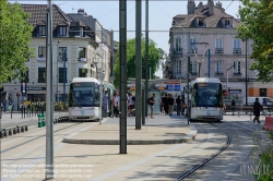 Viennaslide-05395131 Paris, St-Denis, moderne Straßenbahnlinie T5 // Paris, St-Denis, modern Tramway Line T5
