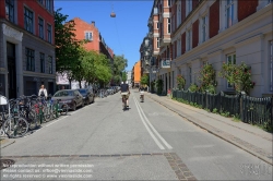 Viennaslide-06211916 Kopenhagen, Wohnstraße mit Radspur// Copenhagen, Street with Bicycle Path