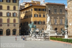Viennaslide-06641417 Florenz, Piazza della Signoria, Neptunbrunnen // Florence, Piazza della Signoria, Fontana del Nettuno