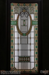 Viennaslide-07325034 Budapest, Miksa Roth Museum, Fenster mit frühem Art Deco Bändermuster // Budapest, Miksa Roth Museum, Window with early Art Deco Ribbon Pattern