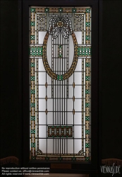 Viennaslide-07325035 Budapest, Miksa Roth Museum, Fenster mit frühem Art Deco Bändermuster // Budapest, Miksa Roth Museum, Window with early Art Deco Ribbon Pattern