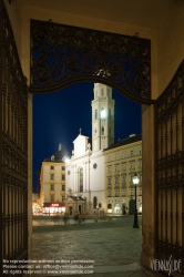 Viennaslide-00010282 Wien, Michaelerplatz, Michaelerkirche, Nacht - Vienna, Historic Center, Michaelerplatz at Night