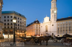 Viennaslide-00010296 Wien, Michaelerplatz und Looshaus, Nacht - Vienna, Historic Center, Michaelerplatz and Loos House at Night