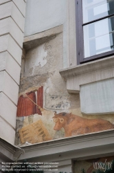 Viennaslide-00010300 Wien, Bäckerstraße, historisches Fresko 'Wo die Kuh am Brett spielt'