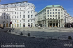 Viennaslide-00010525 Wien, menschenleerer Michaelerplatz, erster Tag der Maßnahmen gegen die Ausbreitung des Coronavirus - Vienna, deserted Michaelerplatz, first day of curfew because Corona Virus