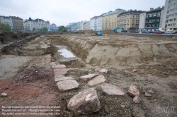 Viennaslide-00030202 Wien, Stadtentwicklungsgebiet Aspangbahnhof, Ausgrabungen der ehemaligen Hafenbecken des Wiener Neustädter Kanals