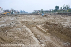 Viennaslide-00030207 Wien, Stadtentwicklungsgebiet Aspangbahnhof, Ausgrabungen der ehemaligen Hafenbecken des Wiener Neustädter Kanals