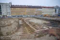 Viennaslide-00030210 Wien, Stadtentwicklungsgebiet Aspangbahnhof, Ausgrabungen der ehemaligen Hafenbecken des Wiener Neustädter Kanals