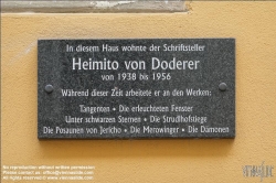 Viennaslide-00080171 Wien, Buchfeldgasse 6, Gedenktafel Heimito von Doderer (Schriftsteller) // Vienna, Buchfeldgasse 6, Memorial Plate Heimito von Doderer (Writer)