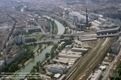 Viennaslide-00090103 Wien, Luftaufnahme Donaukanal, Franz-Josefs-Bahn, Althangrund um 1995 - Vienna, Aerial View