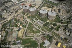 Viennaslide-00113061 Wien, Gasometer vor Umbau, Luftbild