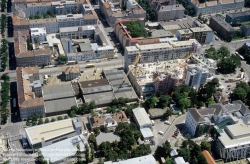 Viennaslide-00160004 Wien, 16. Bezirk, Überbauung der Straßenbahnremise Ottakring mit einem Wohnbau Luftbild - Vienna, Aerial View of 16th District