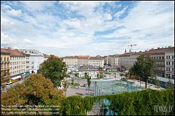 Viennaslide-00161108 Wien, Brunnenmarktviertel, herbstlicher Blick auf den Yppenplatz