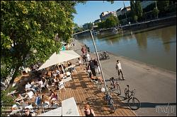 Viennaslide-00310295 Wien, am Donaukanal, Tel Aviv Beach