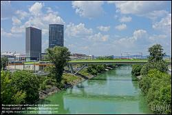 Viennaslide-00310325 Wien, Donaukanal, Blick auf Südosttangente und Büroviertel TownTown