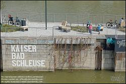 Viennaslide-00310334 Wien, Donaukanal, Umbau der Kaiserbadschleuse zu 'Hängenden Gärten'