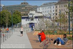 Viennaslide-00310351 Wien, Donaukanal, Umbau der Kaiserbadschleuse zu 'Hängenden Gärten'