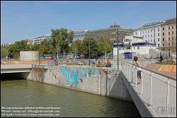 Viennaslide-00310352 Wien, Donaukanal, Umbau der Kaiserbadschleuse zu 'Hängenden Gärten'