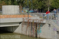 Viennaslide-00310353 Wien, Donaukanal, Umbau der Kaiserbadschleuse zu 'Hängenden Gärten'
