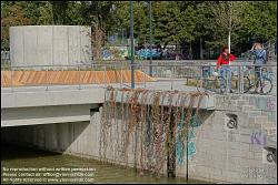 Viennaslide-00310353 Wien, Donaukanal, Umbau der Kaiserbadschleuse zu 'Hängenden Gärten'