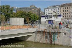 Viennaslide-00310354 Wien, Donaukanal, Umbau der Kaiserbadschleuse zu 'Hängenden Gärten'