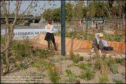 Viennaslide-00310355 Wien, Donaukanal, Umbau der Kaiserbadschleuse zu 'Hängenden Gärten'