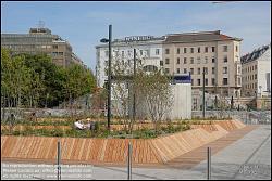 Viennaslide-00310357 Wien, Donaukanal, Umbau der Kaiserbadschleuse zu 'Hängenden Gärten'