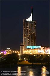 Viennaslide-00313403 Wien, Seidler-Tower an der Donau - Vienna, Danube River