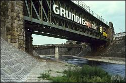 Viennaslide-00319126 Wienfluss bei Hütteldorf, Stadtbahnbrücke (heute U4)