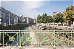 Viennaslide-00319286 Wien, Wienzeile bei Pilgrambrücke mit U-Bahn U4