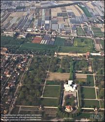 Viennaslide-00380197 Wien, Schloss Neugebäude, Luftaufnahme bei Anflug auf Flughafen Schwechat - Vienna, Approach to Vienna International Airport