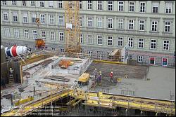 Viennaslide-00470617 Wien, Baustelle des Wohnbaus Beatrixgasse 11, Betonieren einer Geschoßdecke